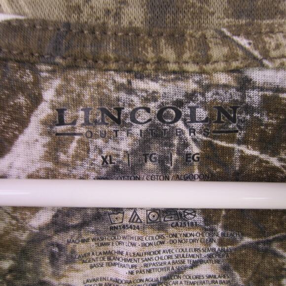 Lincoln Outfitters Shirt Mens XL Camo RealTree Short Sleeve Outdoor Hunting Tee - Picture 2 of 7